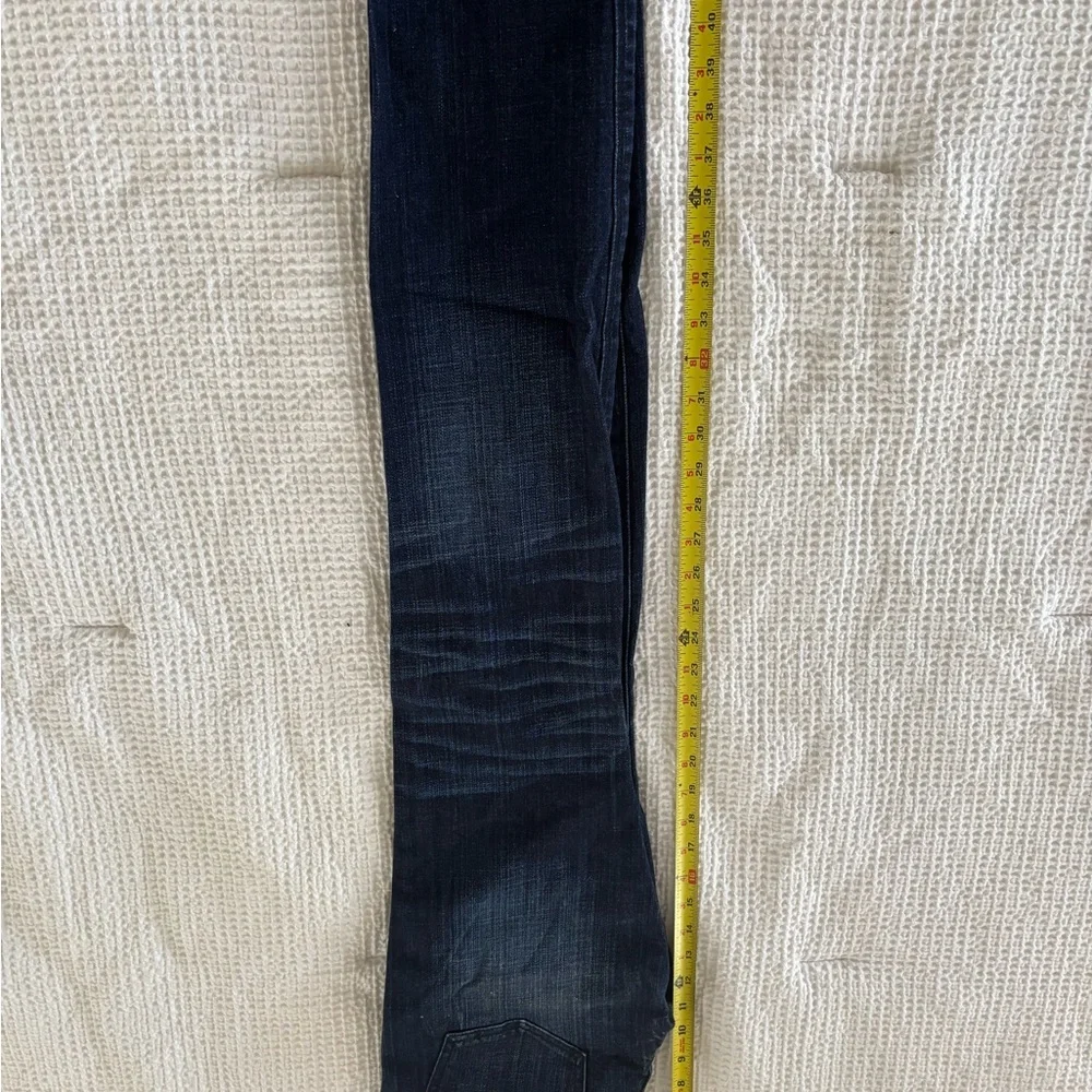Express Dark Blue Distressed Skinny Jeans - Picture 9 of 9